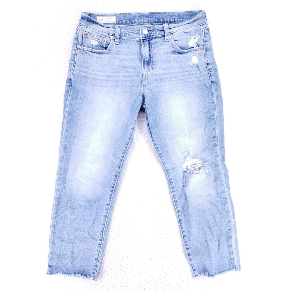 GAP Jeans Denim Cotton Womens SZ 4 Blue Straight Stretch VTG Mid Rise 90s Slim